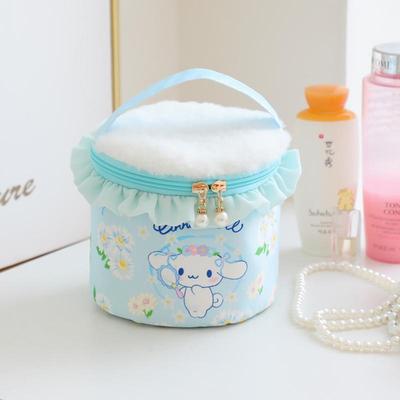 Sanrio Portable High-quality Large Capacity Princess Wind Portable Cosmetic Bag Wash Bag Cylinder Makeup Storage