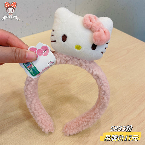 HelloKitty Kids Hair Accessories Hello Kitty Genuine Baby Tiara Winter Plush Cartoon Headband