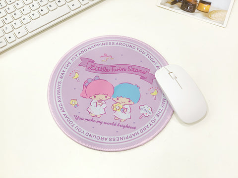 Sanrio Mouse Pad Girl Heart Round Mouse Pad Candy Department Computer Keyboard Office Game Bracer Pad Heat Insulation Pad