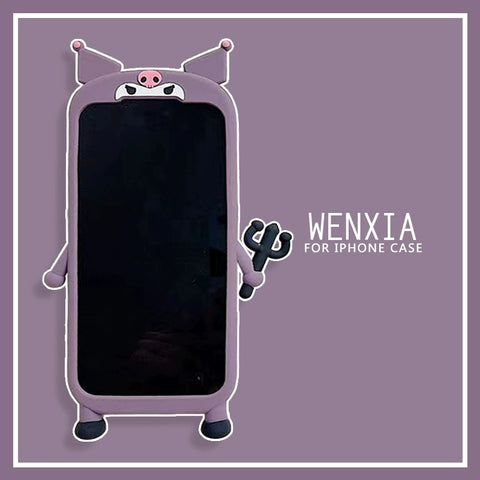 Sanrio 3D Silicone Stereoscopic Kuromi iPhone Cases Suitable for iPhone 11-14 Pro Max