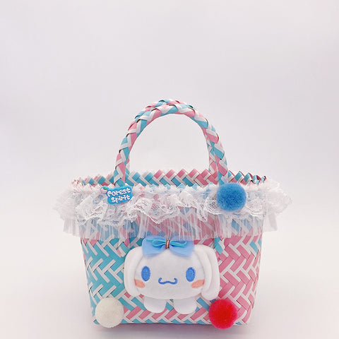 Sanrio Lace Lace Soft Cute Cartoon Doll Handheld Cabbage Basket