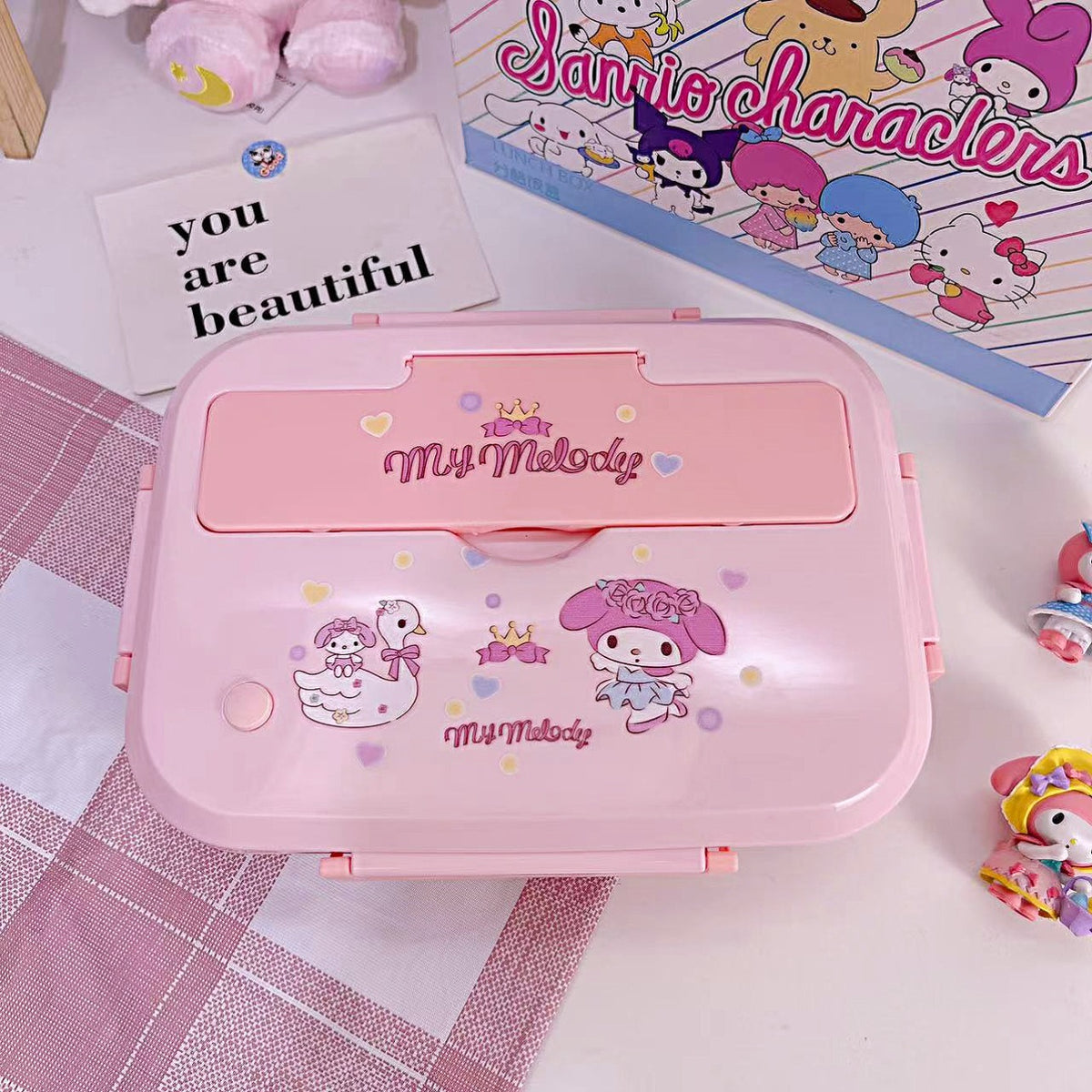 Sanrio Insulated Lunch Box Students Portable Tableware Office Workers Compartment Lunch Box.