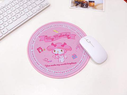 Sanrio Mouse Pad Girl Heart Round Mouse Pad Candy Department Computer Keyboard Office Game Bracer Pad Heat Insulation Pad