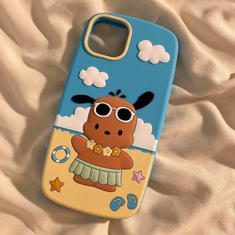 Sanrio 3D Silicone Stereoscopic Pachacco iPhone Cases Suitable for iPhone 11-14 Pro Max