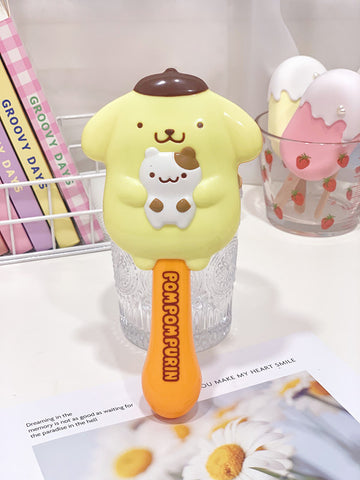 The New Sanrio Portable Cartoon Student Massage Airbag Comb Handle Mirror Koulomi Hand-held Cosmetic Mirror Hair Comb.