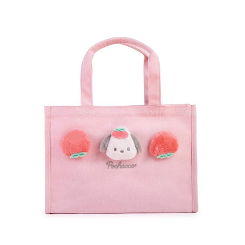 Sanrio Sanrio Peach Blossom Park Series Handheld Bag, Kuromi Jade Gui Dog Handheld Bag, Bento Bag, Textbook Bag