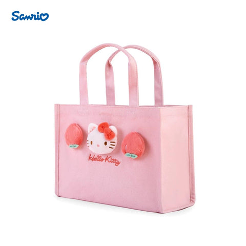 Sanrio Sanrio Peach Blossom Park Series Handheld Bag, Kuromi Jade Gui Dog Handheld Bag, Bento Bag, Textbook Bag