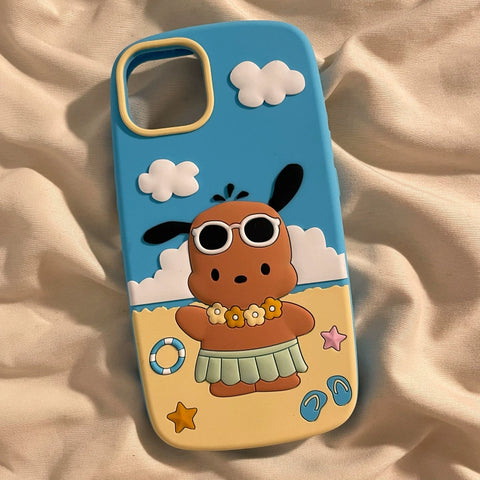 Sanrio 3D Silicone Stereoscopic Pachacco iPhone Cases Suitable for iPhone 11-14 Pro Max