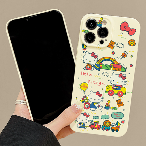 Cute Hello Kitty Cat Cute Sanrio iPhone Case Full Body Protective Case For IPhone 11-15 Pro Max