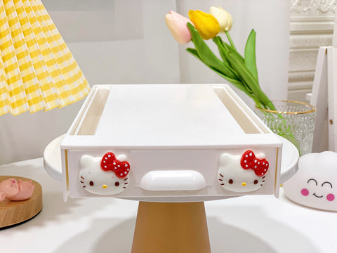 Sanrio Home Girl's Heart Bottom Table Hidden Adhesive Drawer Box Desk Stationery Sundries Storage Box