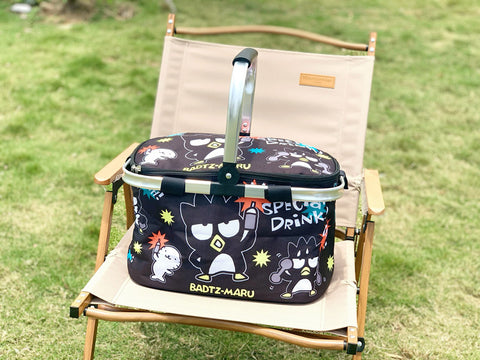 Sanrio Picnic Basket Outdoor Spring Outing Foldable Storage Basket Picnic Insulation Basket Camping Picnic Portable Basket