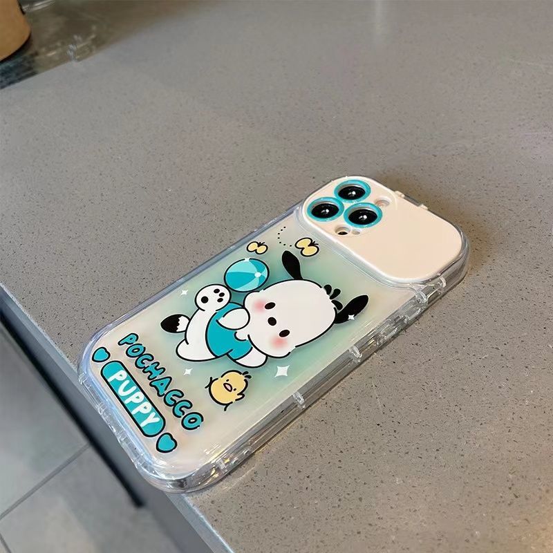 Sanrio Pochacco Soft iPhone Cases with Mirror Suitable for iPhone 7-14 Pro Max