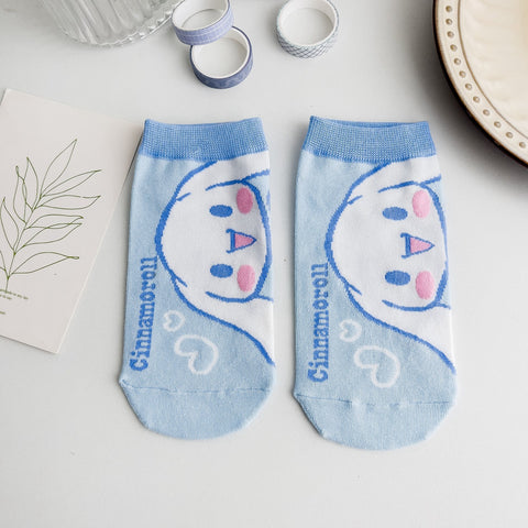 Cinnamoroll New Spring and Summer Cartoon Socks Female Cute Puppy Socks Korean Women&#039;s Boat Socks Combed Cotton Socks