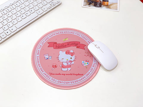 Sanrio Mouse Pad Girl Heart Round Mouse Pad Candy Department Computer Keyboard Office Game Bracer Pad Heat Insulation Pad