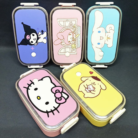 Stainless Steel Kulomi Meretti Yugui Dog Lunch Box Kids Cute Pudding Dog Kt Bento Crisper Box Meal