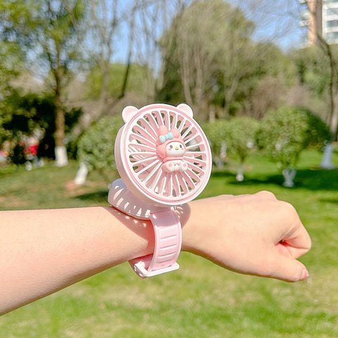 Sanrio Watch Fan Portable Cute USB Rechargeable Bracelet Silent Fan Gift