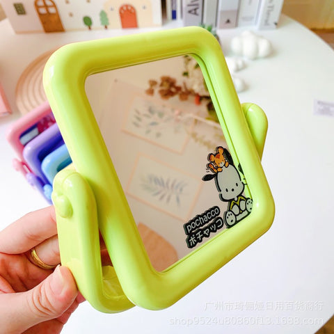 New Cute Sanrio Countertop Makeup Mirror Portable Rotatable Bedroom Double-sided Makeup Mirror