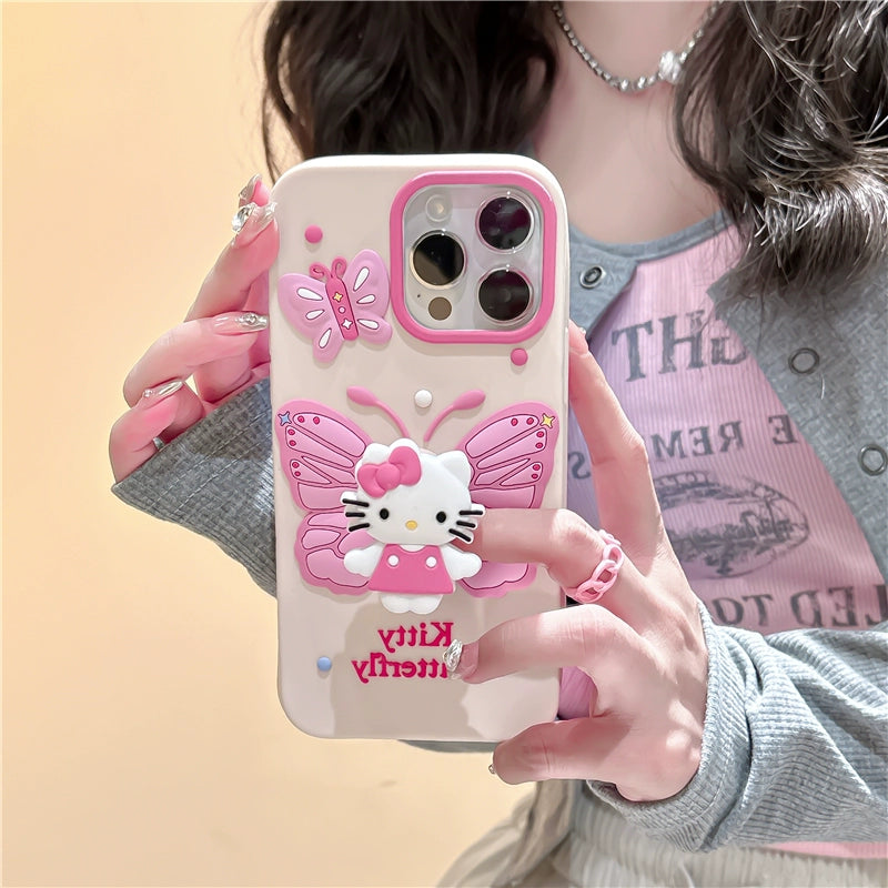 Sanrio 3D Silicone Stereoscopic Hello Kitty iPhone Cases Suitable for iPhone 11-15 Pro Max