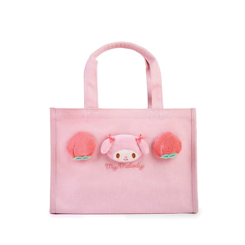 Sanrio Sanrio Peach Blossom Park Series Handheld Bag, Kuromi Jade Gui Dog Handheld Bag, Bento Bag, Textbook Bag