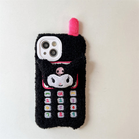 Sanrio 3D plush Hello Kitty Kuromi PomPom Melody iPhone Cases Suitable for iPhone 11-15 Pro Max