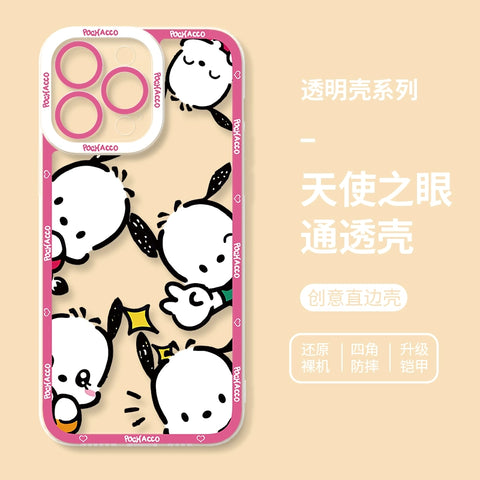 Pochacco Cute Sanrio iPhone Case Full Body Protective Case For IPhone 11-15 Pro Max