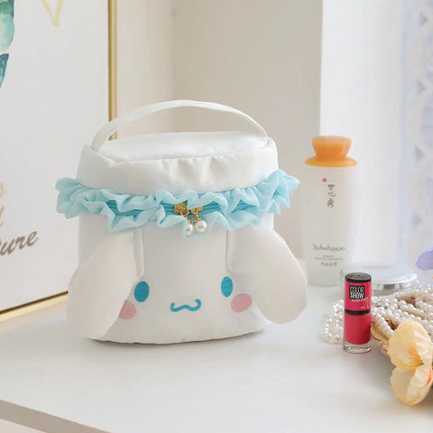 Sanrio Plush Cosmetic Case Lipstick Foundation Sunscreen Storage Bag Girls Export Cosmetic Bag.