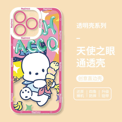 Pochacco Cute Sanrio iPhone Case Full Body Protective Case For IPhone 11-15 Pro Max