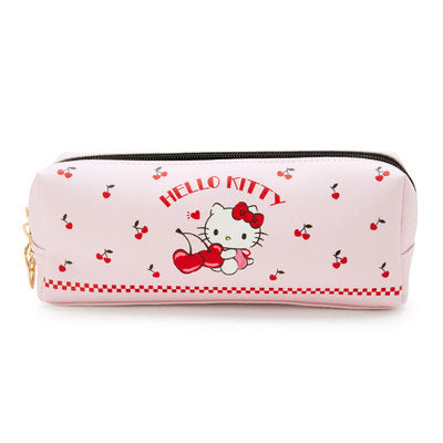 Sanrio Square Leather Double Zipper Kids Pen Bag School Stationery Box Pencil Storage Pocket