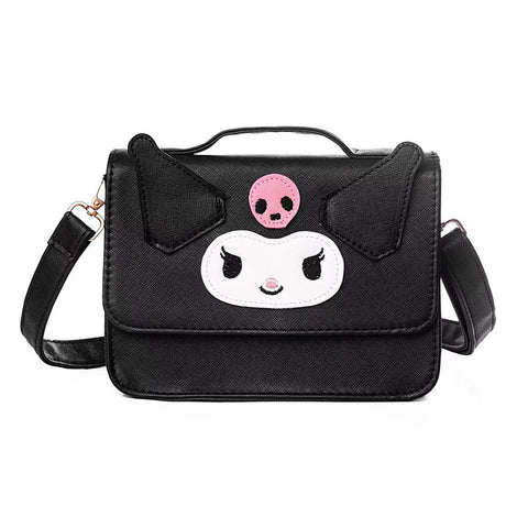 Sanrio Kulomi Diagonal Bag Girl Heart Mobile Phone Key Bag PU Waterproof Leather Handbag