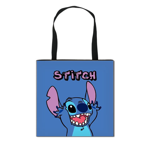 2023 New Stitchy Shopping Bag Cute Cartoon Peripheral Portable Handbag Large Polyester Storage Bag