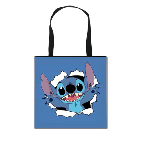 2023 New Stitchy Shopping Bag Cute Cartoon Peripheral Portable Handbag Large Polyester Storage Bag