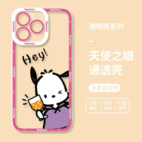 Pochacco Cute Sanrio iPhone Case Full Body Protective Case For IPhone 11-15 Pro Max