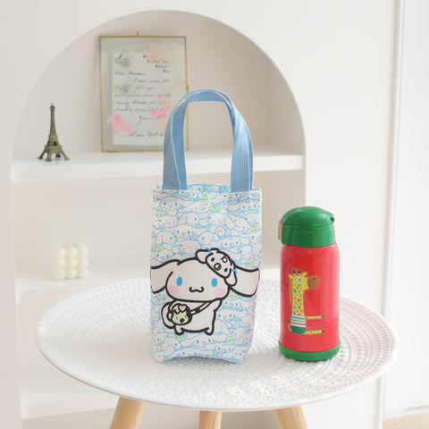 New Cartoon Canvas Water Bottle Bag, Insulated Cup, Handbag, Umbrella Storage