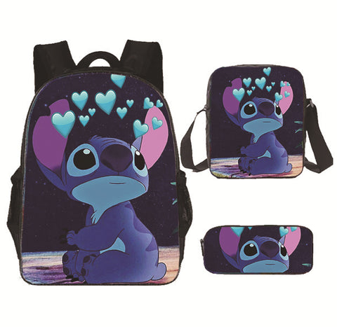 New Stitch Three-piece Backpack Crossbody Bag Pencil Case