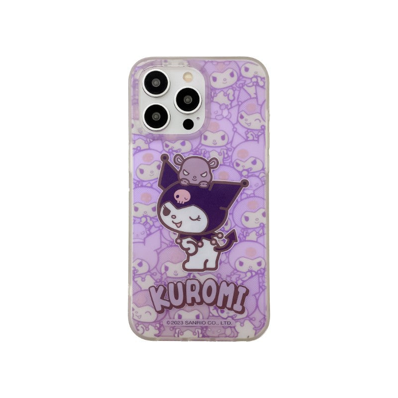 Authentic Sanrio Ugly Fish Kuromi Hellokitty Soft Adhesive IPhone 15 Promax Phone Case Protection Case