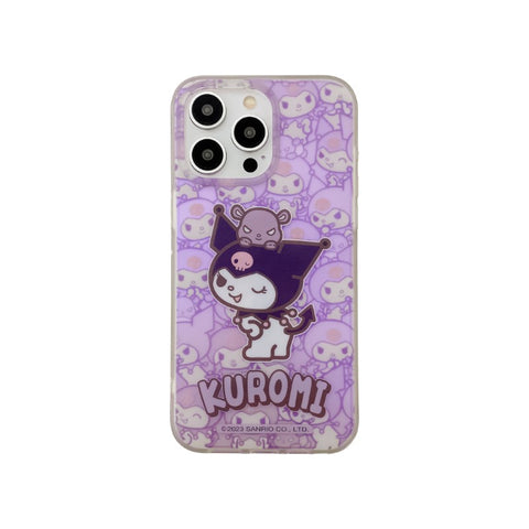 Authentic Sanrio Ugly Fish Kuromi Hellokitty Soft Adhesive IPhone 15 Promax Phone Case Protection Case