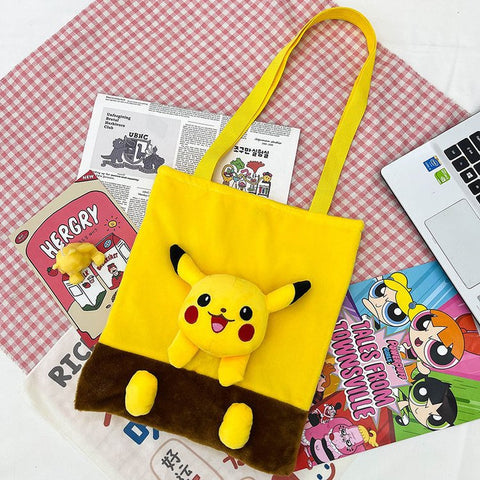 2023 Autumn/Winter Mom with Baby Plush Women's Bag Shoulder Bag Handheld Shopping Bag Large Capacity Cartoon Girl Bag