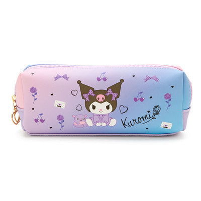 Sanrio Square Leather Double Zipper Kids Pen Bag School Stationery Box Pencil Storage Pocket