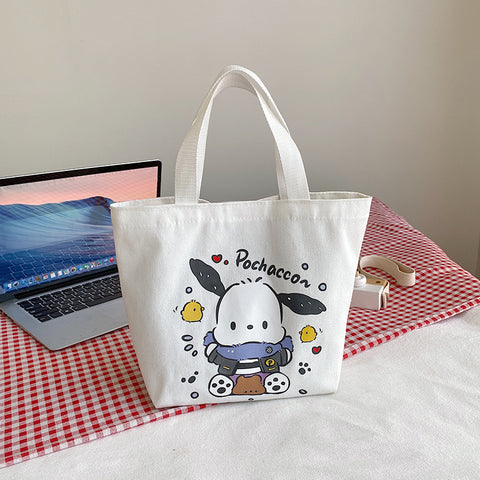 Canvas Bag, Large Capacity Bento Bag, Go Out, Portable Handbag, Cartoon Small Bag