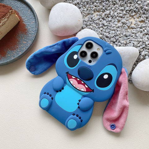 Sanrio 3D Silicone Stereoscopic Stich iPhone Cases Suitable for iPhone 11-14 Pro Max