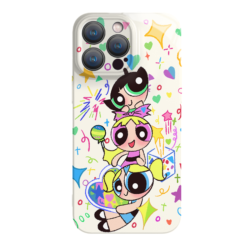 Cartoon Powerpuff Girl New Year Hellokitty Cute Sanrio iPhone Case Full Body Protective Case For IPhone 11-15 Pro Max