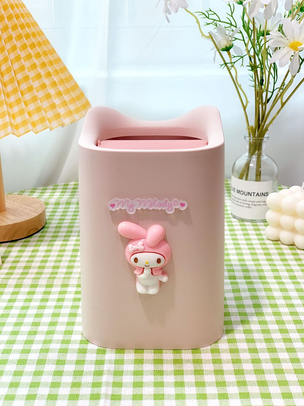 Cute Desktop Garbage Bin Cartoon Small Garbage Bin Office Desk Flip Cover Paper Scrap Bin Storage Bin