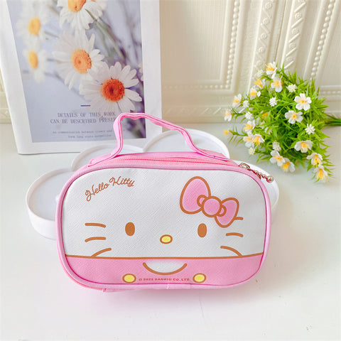 Sanrio Portable Makeup Bag Girl Heart Storage Bag Travel Makeup Bag Stationery Box Pencil Bag