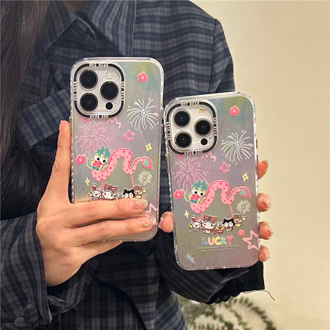 Dancing Dragon Sanrio Cute Sanrio iPhone Case Full Body Protective Case For IPhone 11-15 Pro Max