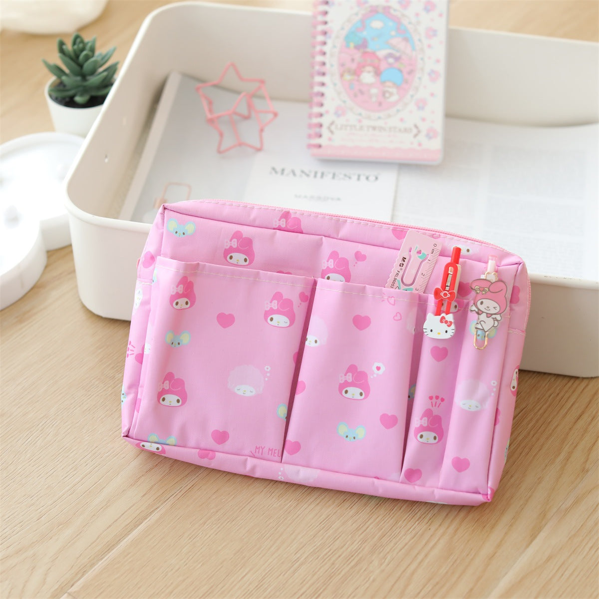 Sanrio Waterproof Storage Bag Large Capacity Travel Cosmetics Storage Bag Cosmetic Bag Certificate Bag