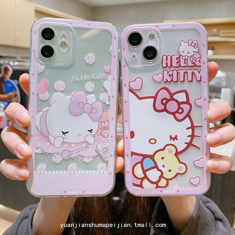 Sanrio TPU HK Cat IPhone Case Full Body Protective Case For IPhone 11-15 Pro Max