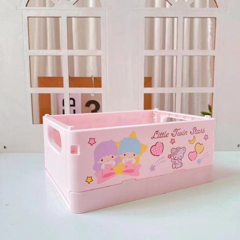 Sanrio Storage Box Desktop Folding Portable Small Box Living Room Plastic Sundries Box Cosmetic Storage