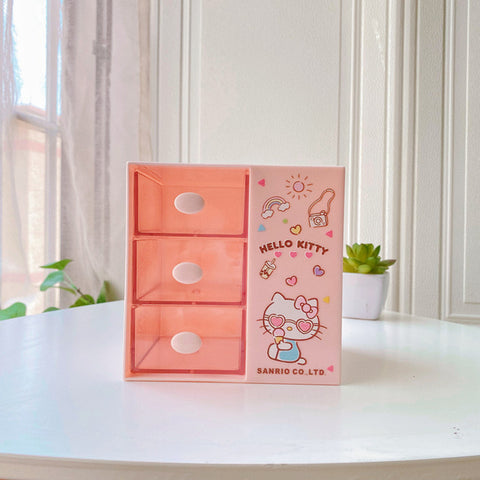 Cute Sanrio Girl Heart Desktop Multi-cosmetic Storage Box Creative Student Dormitory Pen Holder