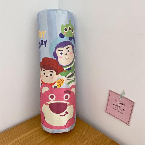 Cartoon Cylindrical Ice Silk Pillow, Kabi Little White Dog Long Strip Pillow, Strawberry Bear Plush Waist Rest