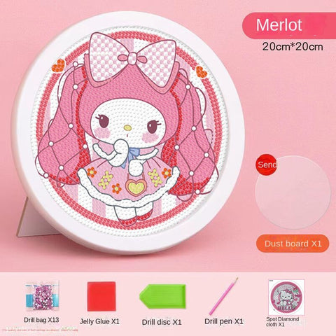 Sanrio Diamond Painting Full of Diamonds Round Framed DIY Handmade Material Bag Set Diamond Sticker